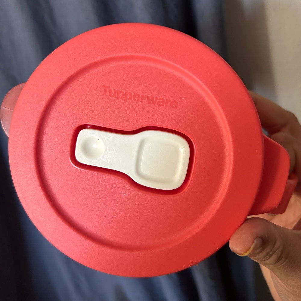 Tupperware Set with Coral soup cup and Navy Containers - Picture 9 of 11